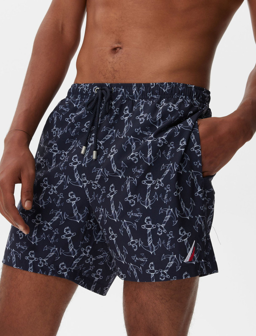 Nautica Erkek Lacivert Baskılı Mayo Şort