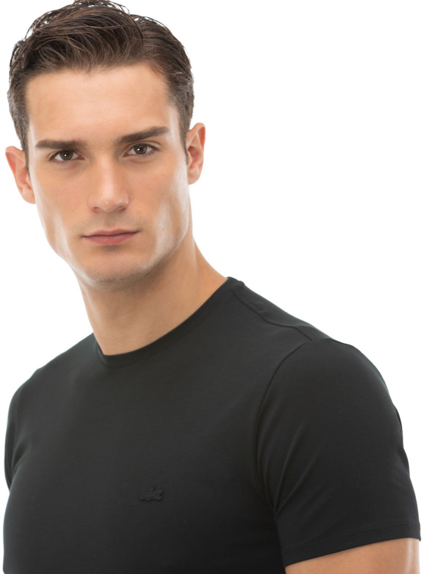 Lacoste Erkek Slim Fit Bisiklet Yaka Siyah T-Shirt Lacoste Erkek Slim Fit Bisiklet Yaka Siyah T-Shirt