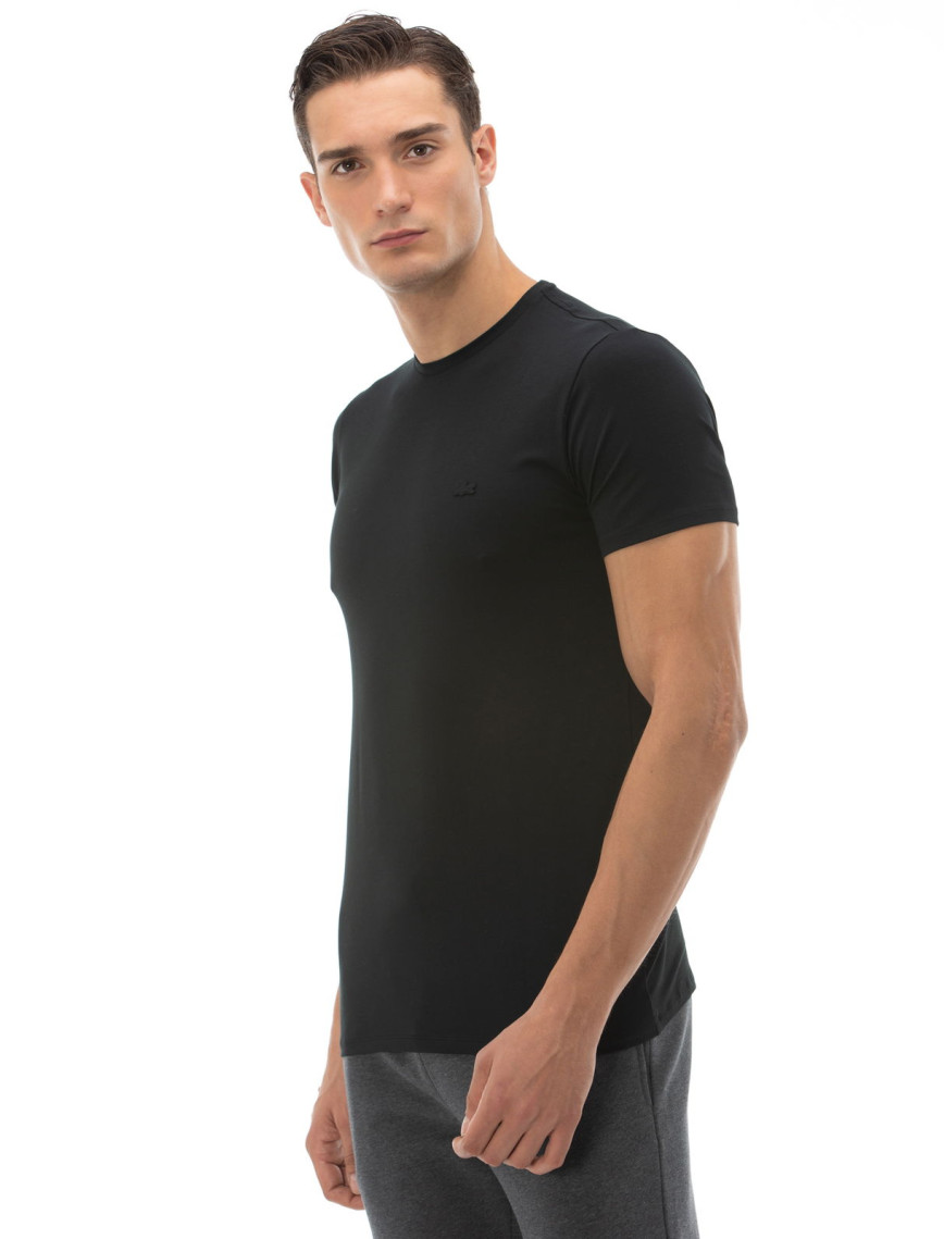 Lacoste Erkek Slim Fit Bisiklet Yaka Siyah T-Shirt Lacoste Erkek Slim Fit Bisiklet Yaka Siyah T-Shirt