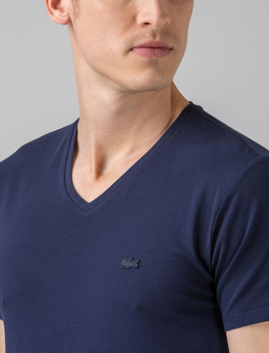 Lacoste Erkek Regular Fit V Yaka Lacivert T-Shirt Lacoste Erkek Regular Fit V Yaka Lacivert T-Shirt