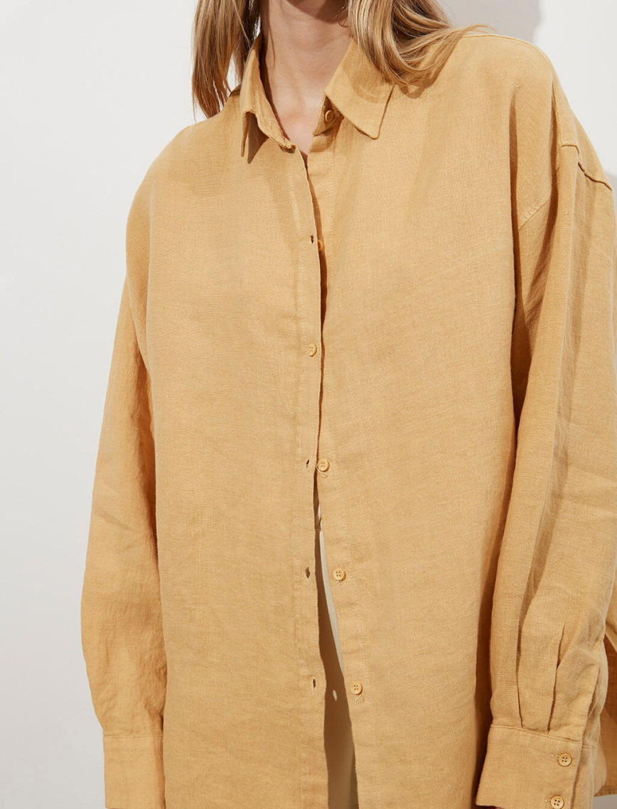 Oversize %100 Keten Gömlek Oversize %100 Keten Gömlek