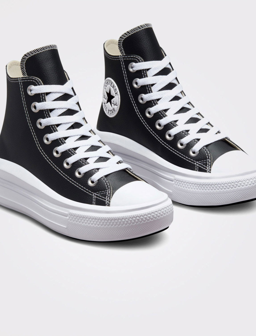 Converse Chuck Taylor All Star Move Platform Foundational Leather Unisex Siyah Sneaker Converse Chuck Taylor All Star Move Platform Foundational Leather Unisex Siyah Sneaker