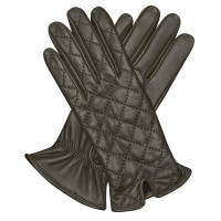 Haki Kadın Kapitone Deri Eldiven