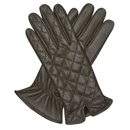 Haki Kadın Kapitone Deri Eldiven Haki Kadın Kapitone Deri Eldiven