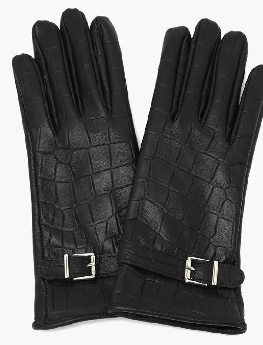 Siyah Kadın Deri Eldiven Siyah Kadın Deri Eldiven