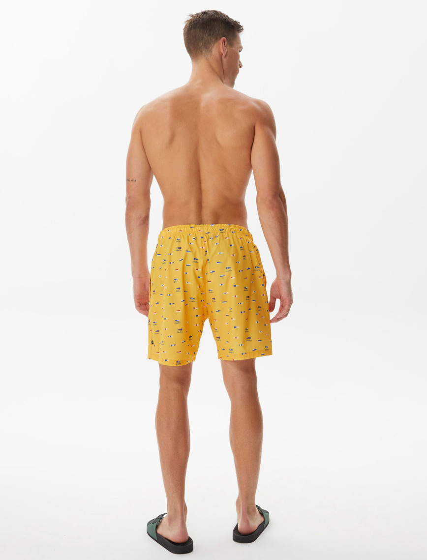 Nautica Erkek Sarı Baskılı Mayo Şort