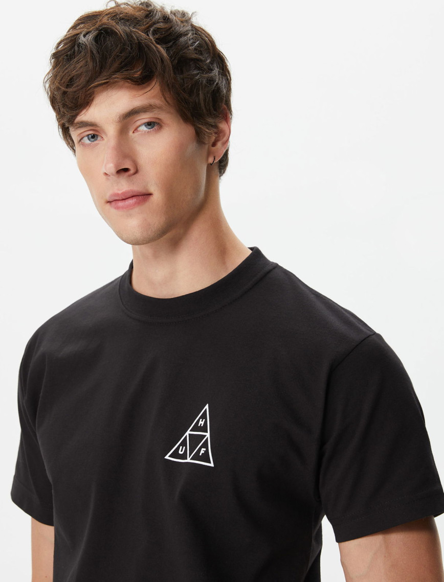 HUF Set Triple Triangle Erkek Siyah Tişört HUF Set Triple Triangle Erkek Siyah Tişört