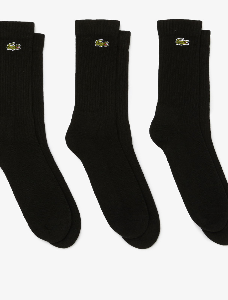 Lacoste Unisex 3'lü Siyah Çorap Lacoste Unisex 3'lü Siyah Çorap