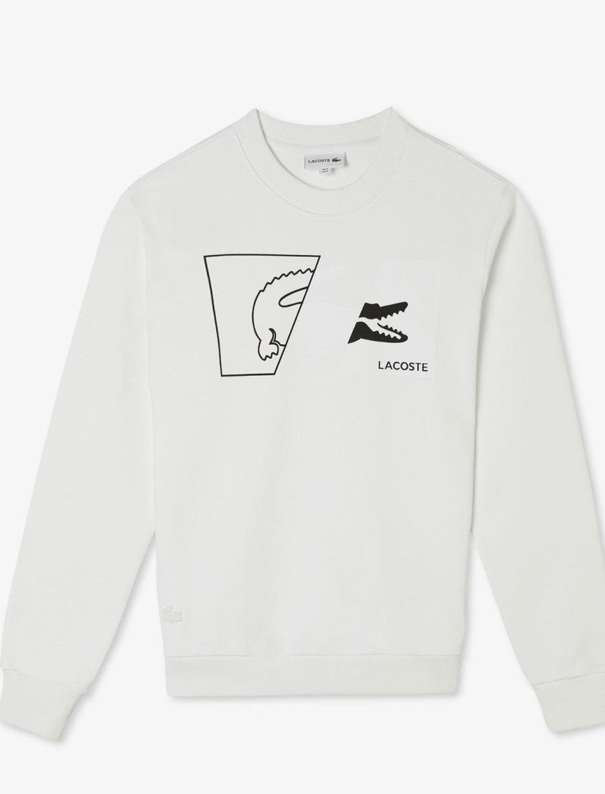 Lacoste Erkek Regular Fit Bisiklet Yaka Baskılı Beyaz Sweatshirt Lacoste Erkek Regular Fit Bisiklet Yaka Baskılı Beyaz Sweatshirt