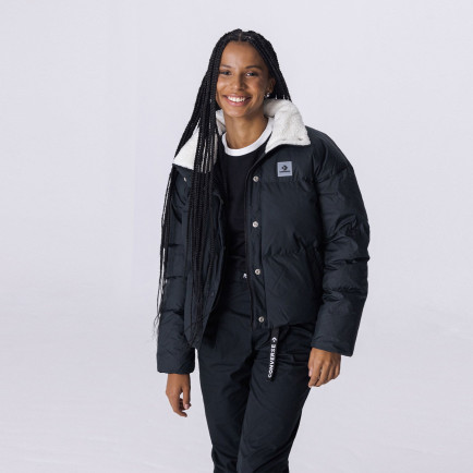 Converse Down Puffer Kadın Siyah Mont Converse Down Puffer Kadın Siyah Mont