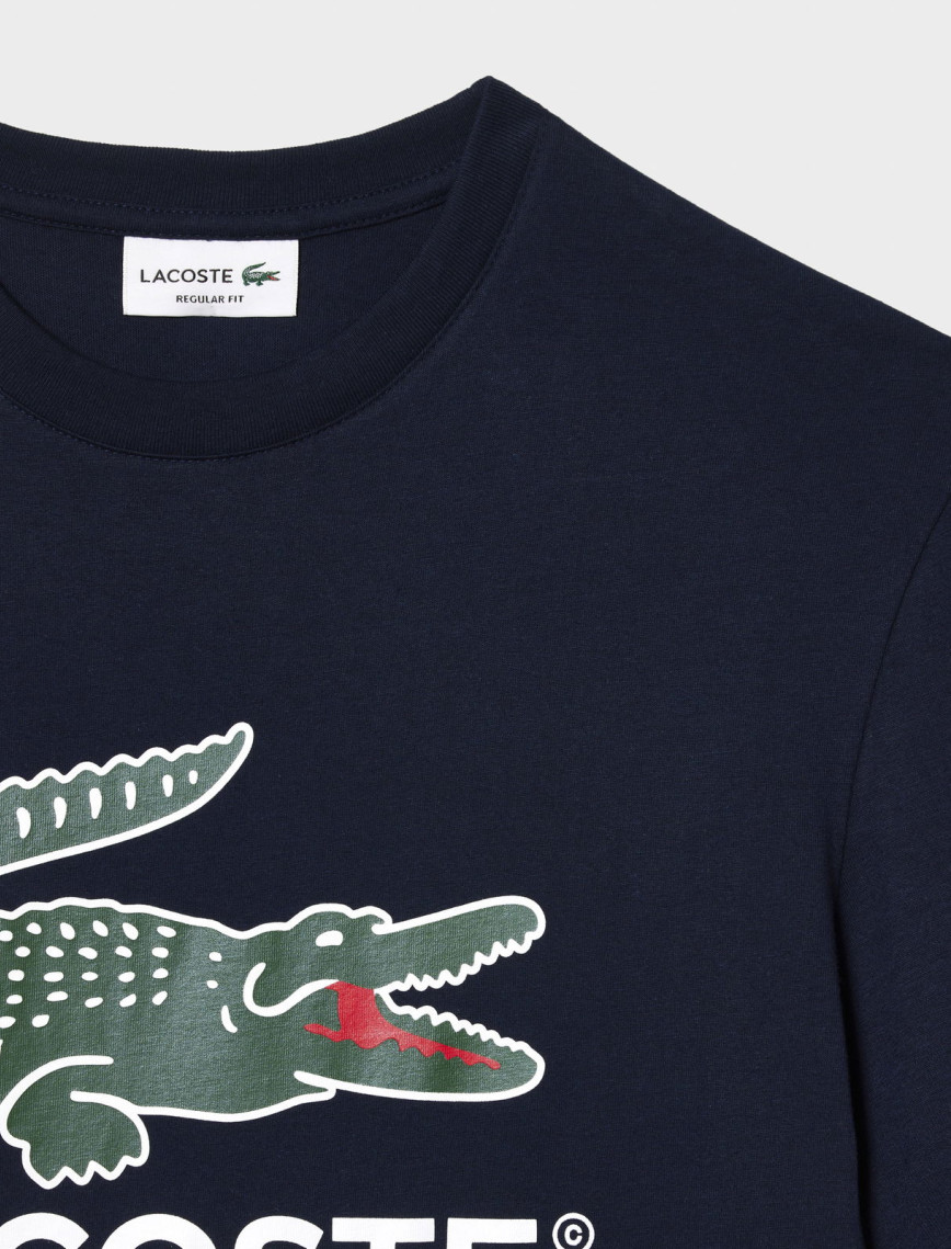 Lacoste Erkek Regular Fit Bisiklet Yaka Baskılı Lacivert T-Shirt Lacoste Erkek Regular Fit Bisiklet Yaka Baskılı Lacivert T-Shirt