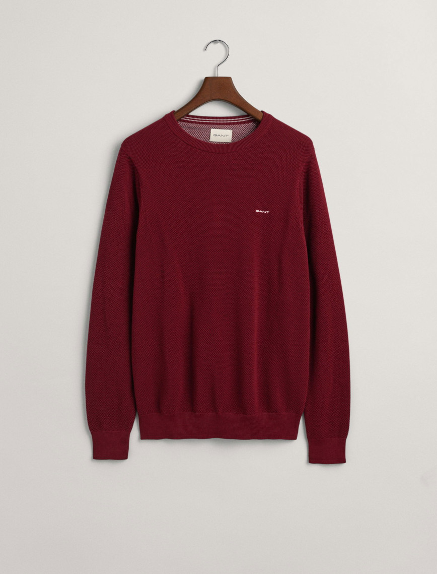 GANT Erkek Mavi Regular Fit Bisiklet Yaka Kazak GANT Erkek Mavi Regular Fit Bisiklet Yaka Kazak