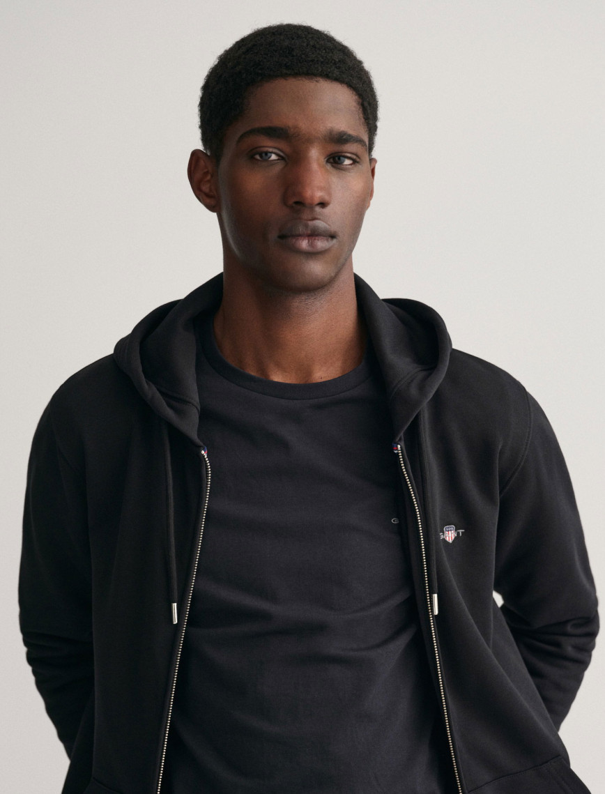 GANT Erkek Siyah Regular Fit Fermuarlı Sweatshirt GANT Erkek Siyah Regular Fit Fermuarlı Sweatshirt