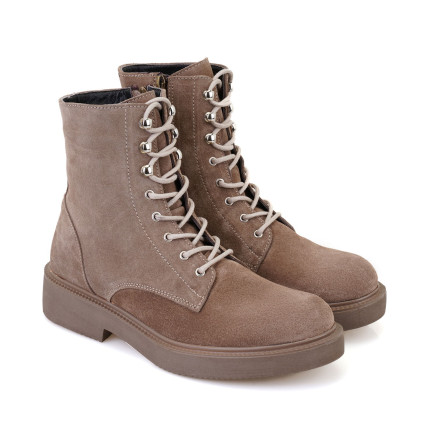 Kadın Kahve Fermuarlı Deri Postal Bot