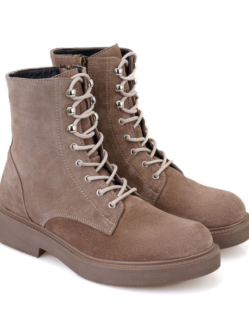 Kadın Bej Fermuarlı Deri Postal Bot Kadın Bej Fermuarlı Deri Postal Bot