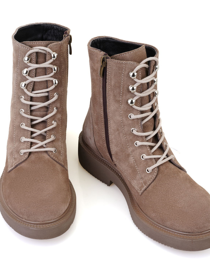 Kadın Kahve Fermuarlı Deri Postal Bot Kadın Kahve Fermuarlı Deri Postal Bot