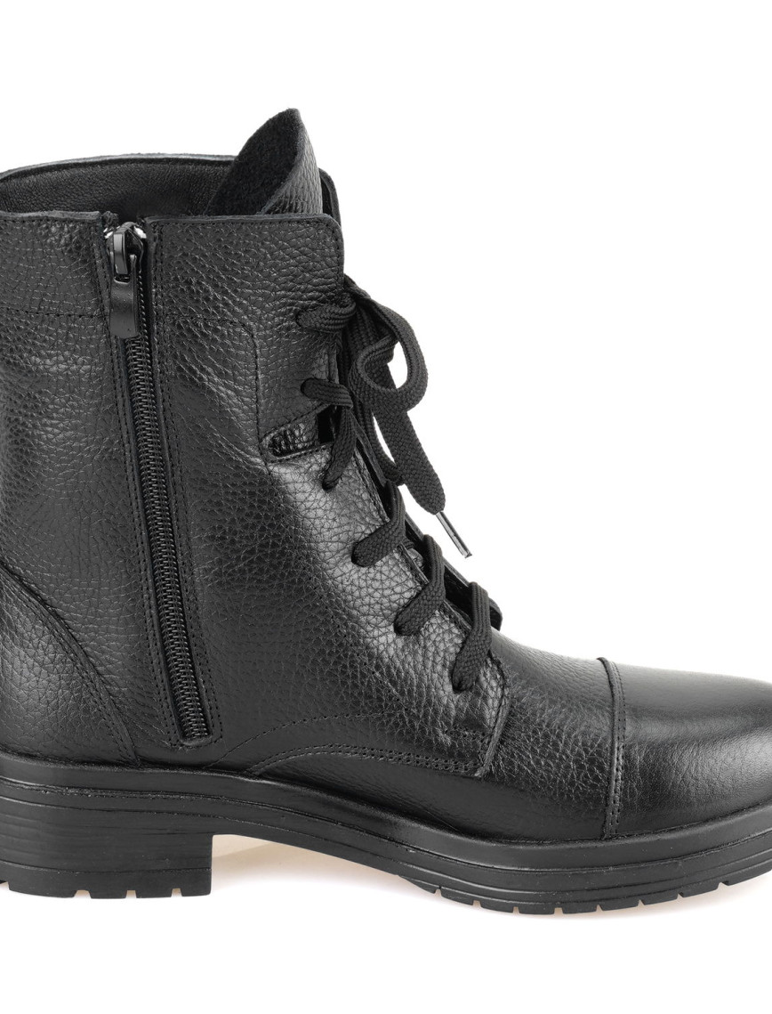 Kadın Siyah Fermuarlı Deri Bot Kadın Siyah Fermuarlı Deri Bot