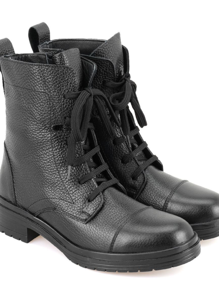 Kadın Siyah Fermuarlı Deri Bot Kadın Siyah Fermuarlı Deri Bot