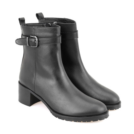 Cosa Siyah Kadın Fermuarlı Deri Bot