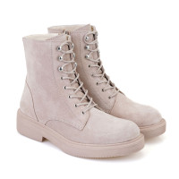 Kadın Bej Fermuarlı Deri Postal Bot Kadın Bej Fermuarlı Deri Postal Bot