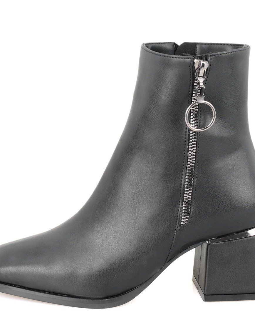 Kadın Siyah Fermuarlı Topuklu Bot Kadın Siyah Fermuarlı Topuklu Bot