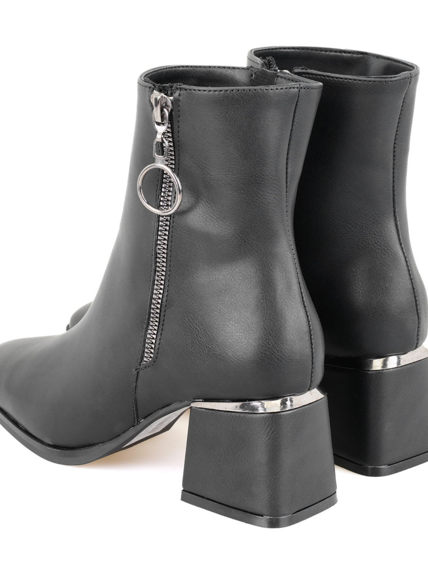 Kadın Siyah Fermuarlı Topuklu Bot Kadın Siyah Fermuarlı Topuklu Bot
