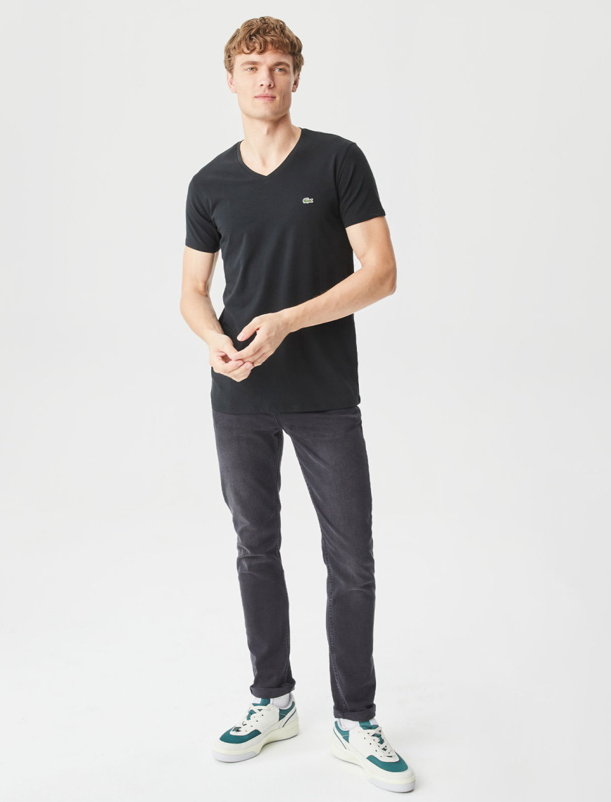 Lacoste Erkek Slim Fit V Yaka Siyah T-Shirt Lacoste Erkek Slim Fit V Yaka Siyah T-Shirt