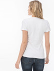 Lacoste Kadın Slim Fit V Yaka Beyaz T-Shirt Lacoste Kadın Slim Fit V Yaka Beyaz T-Shirt