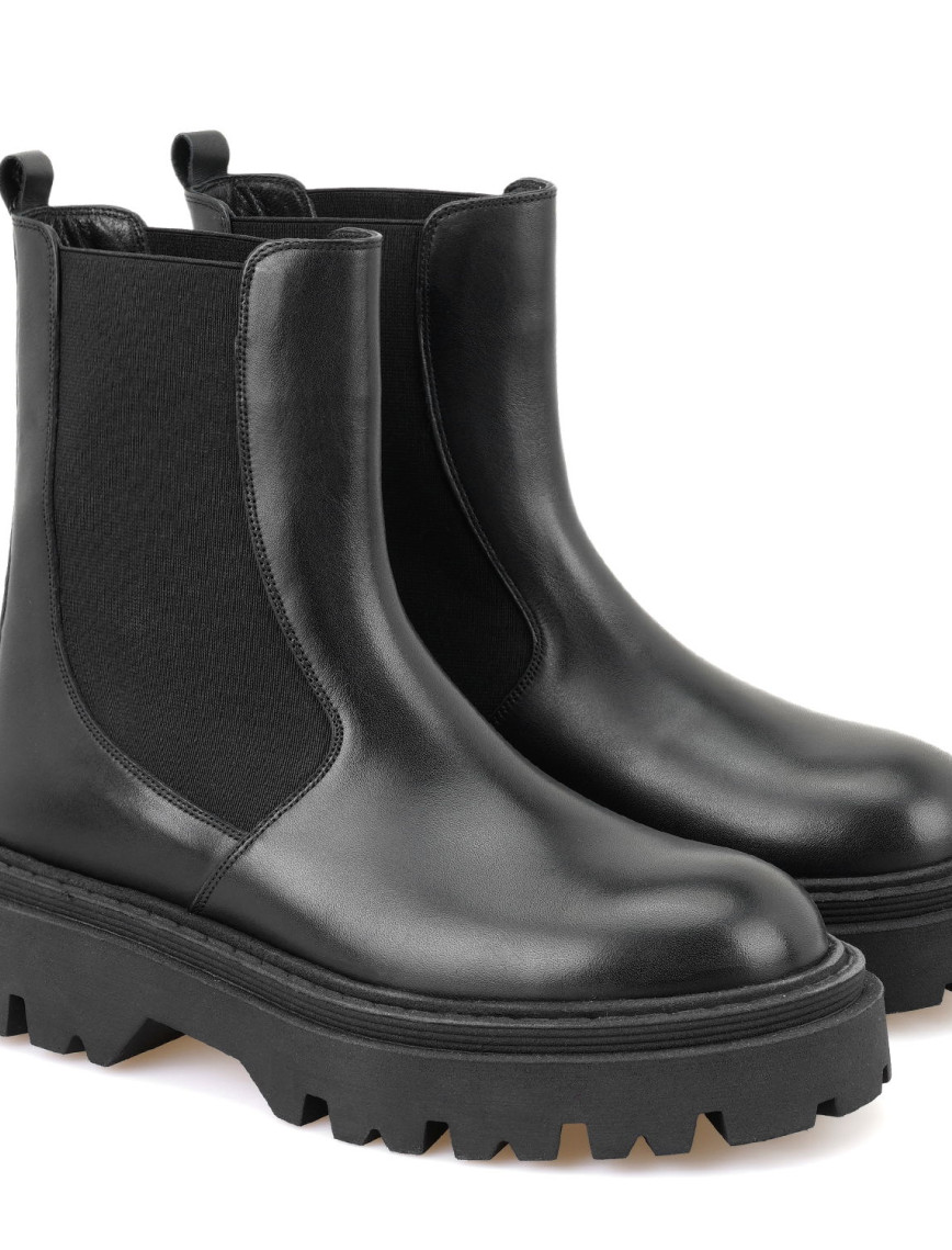 Kadın Siyah Lastikli Deri Chelsea Bot Kadın Siyah Lastikli Deri Chelsea Bot