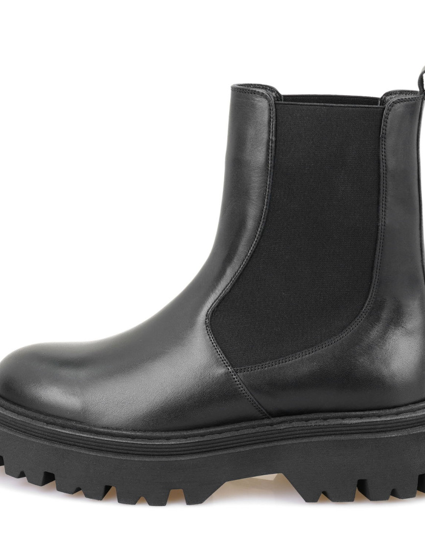 Kadın Siyah Lastikli Deri Chelsea Bot Kadın Siyah Lastikli Deri Chelsea Bot