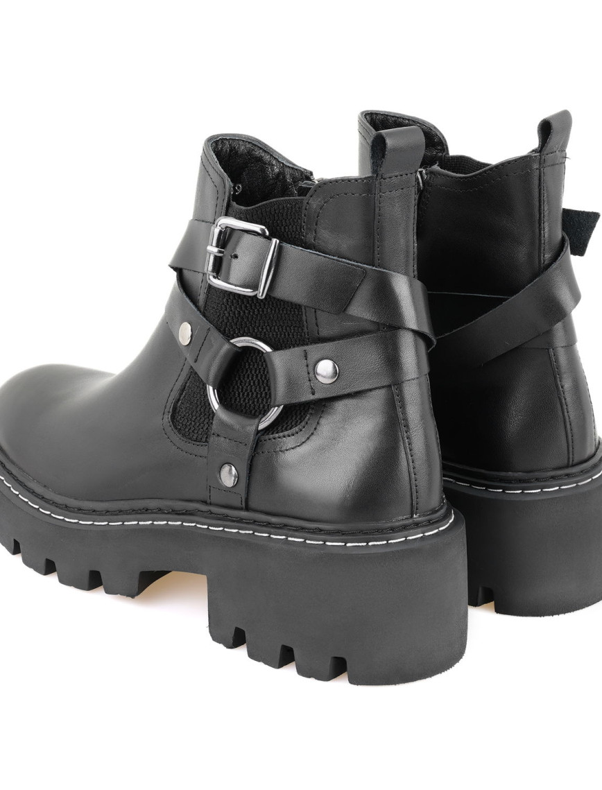 Kadın Siyah Fermuarlı Deri Bot Kadın Siyah Fermuarlı Deri Bot