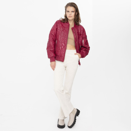 Anna Mor Kadın Çift Taraflı Deri Bomber Ceket Anna Mor Kadın Çift Taraflı Deri Bomber Ceket