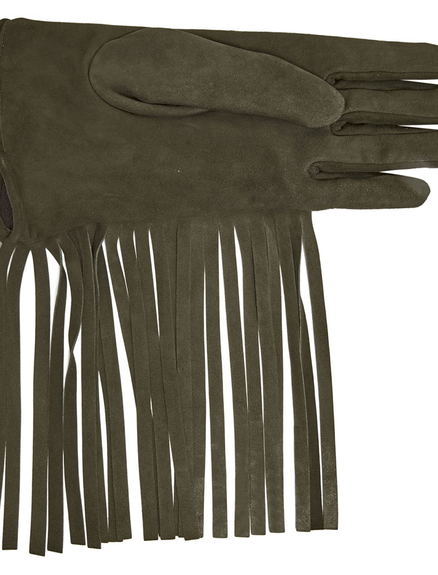 Haki Kadın Püsküllü Süet Eldiven Haki Kadın Püsküllü Süet Eldiven