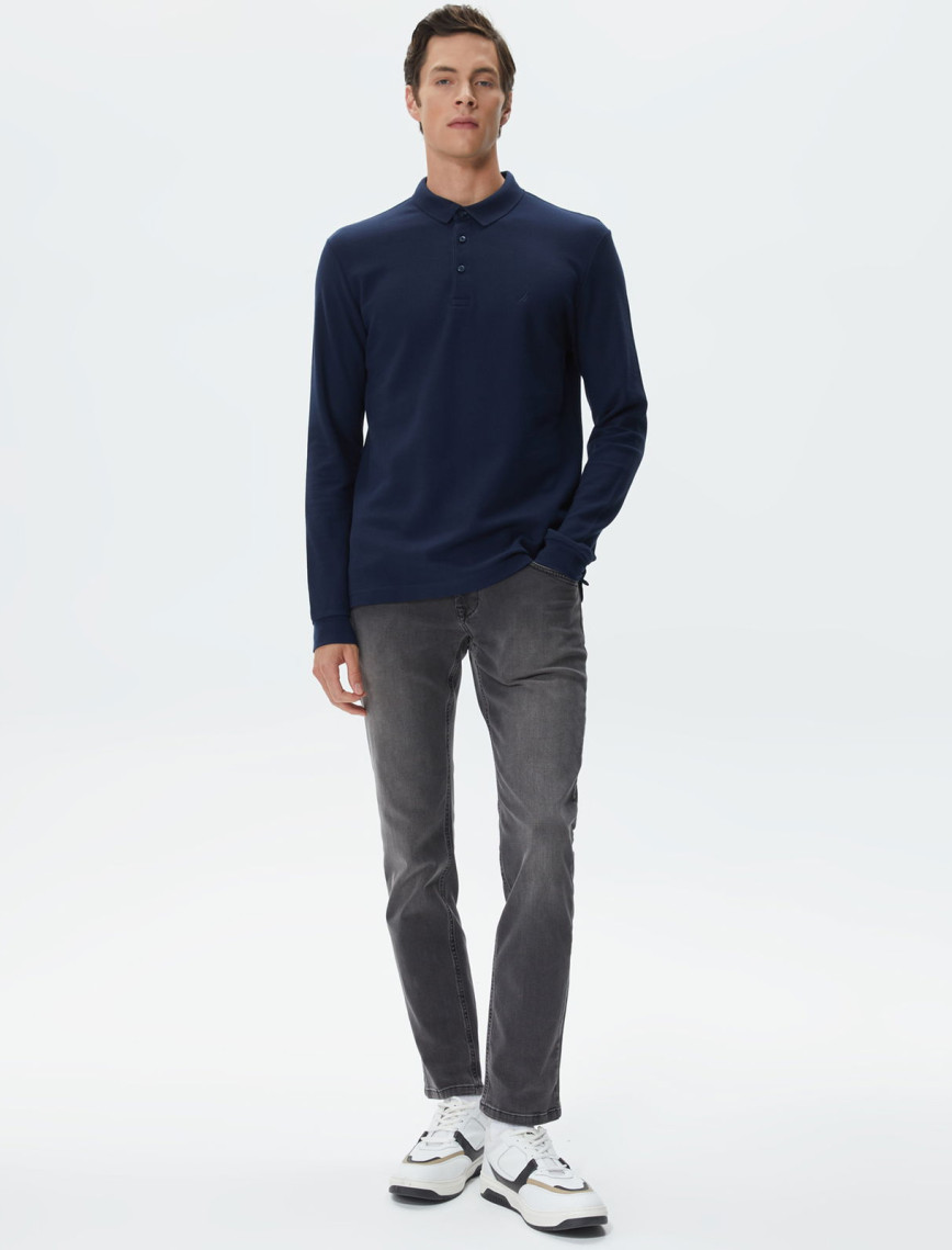 Nautica Erkek Lacivert Slim Fit Uzun Kollu Polo Nautica Erkek Lacivert Slim Fit Uzun Kollu Polo
