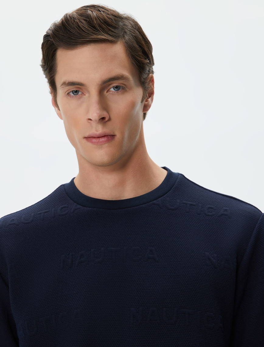 Nautica Erkek Lacivert Standart Fit Jakarlı Sweatshirt Nautica Erkek Lacivert Standart Fit Jakarlı Sweatshirt