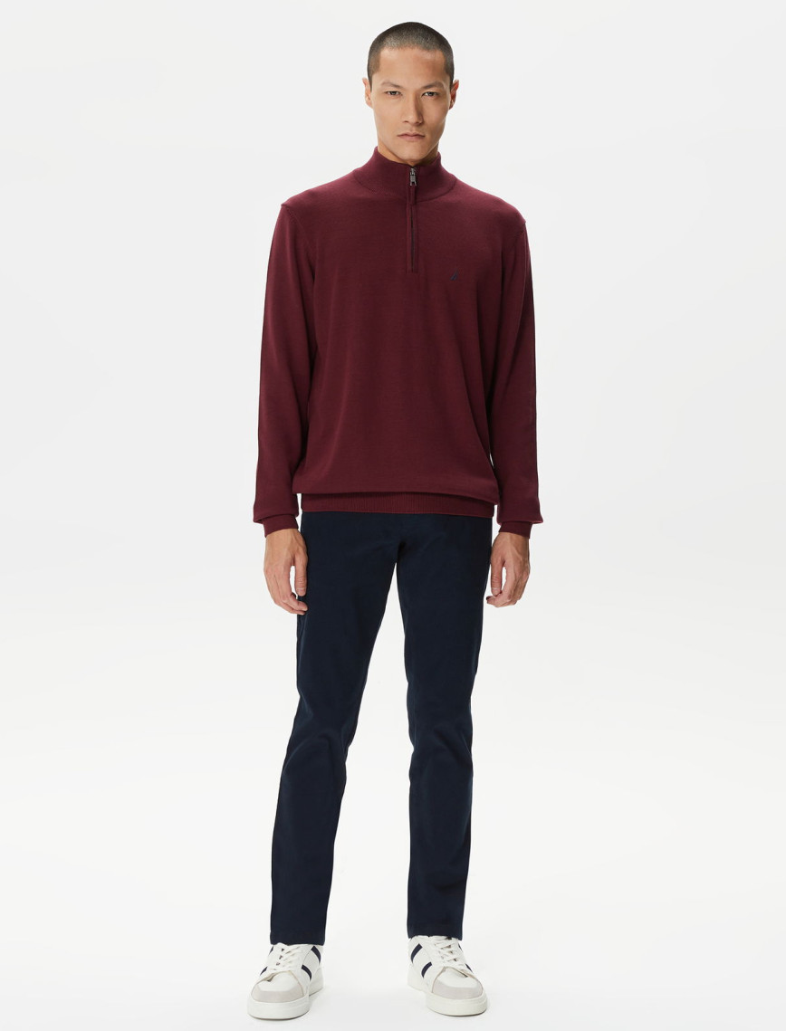 Nautica Erkek Bordo Standart Fit Dik Yakalı Triko Nautica Erkek Bordo Standart Fit Dik Yakalı Triko