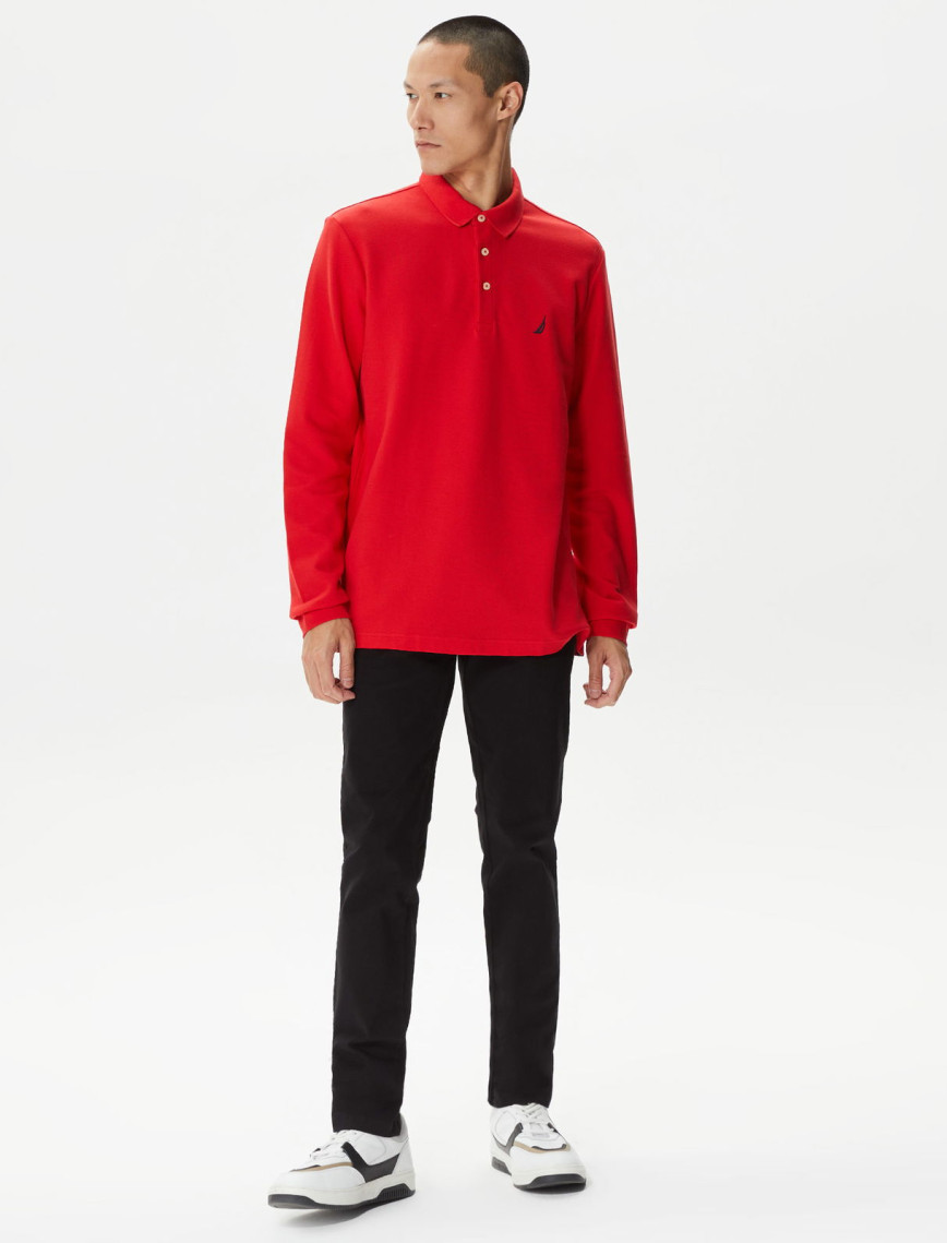 Nautica Erkek Kırmızı Classic Fit Uzun Kollu Polo Nautica Erkek Kırmızı Classic Fit Uzun Kollu Polo