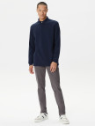 Nautica Erkek Lacivert Slim Fit Uzun Kollu Polo