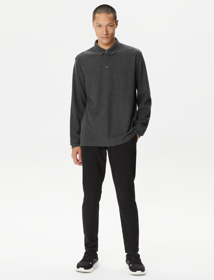 Nautica Erkek Gri Classic Fit Uzun Kollu Polo Nautica Erkek Gri Classic Fit Uzun Kollu Polo