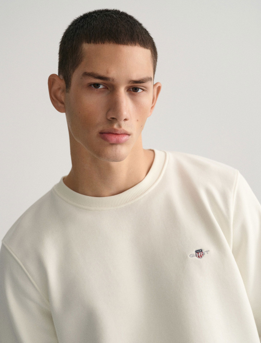 GANT Erkek Krem Regular Fit Bisiklet Yaka Sweatshirt GANT Erkek Krem Regular Fit Bisiklet Yaka Sweatshirt