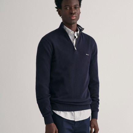 GANT Erkek Lacivert Regular Fit Yarım Fermuarlı Kazak GANT Erkek Lacivert Regular Fit Yarım Fermuarlı Kazak