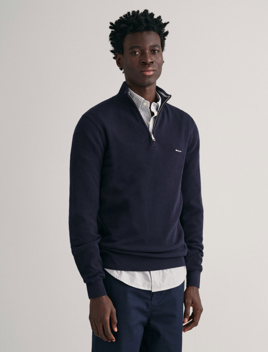 GANT Erkek Kırmızı Regular Fit Yarım Fermuarlı Kazak GANT Erkek Kırmızı Regular Fit Yarım Fermuarlı Kazak