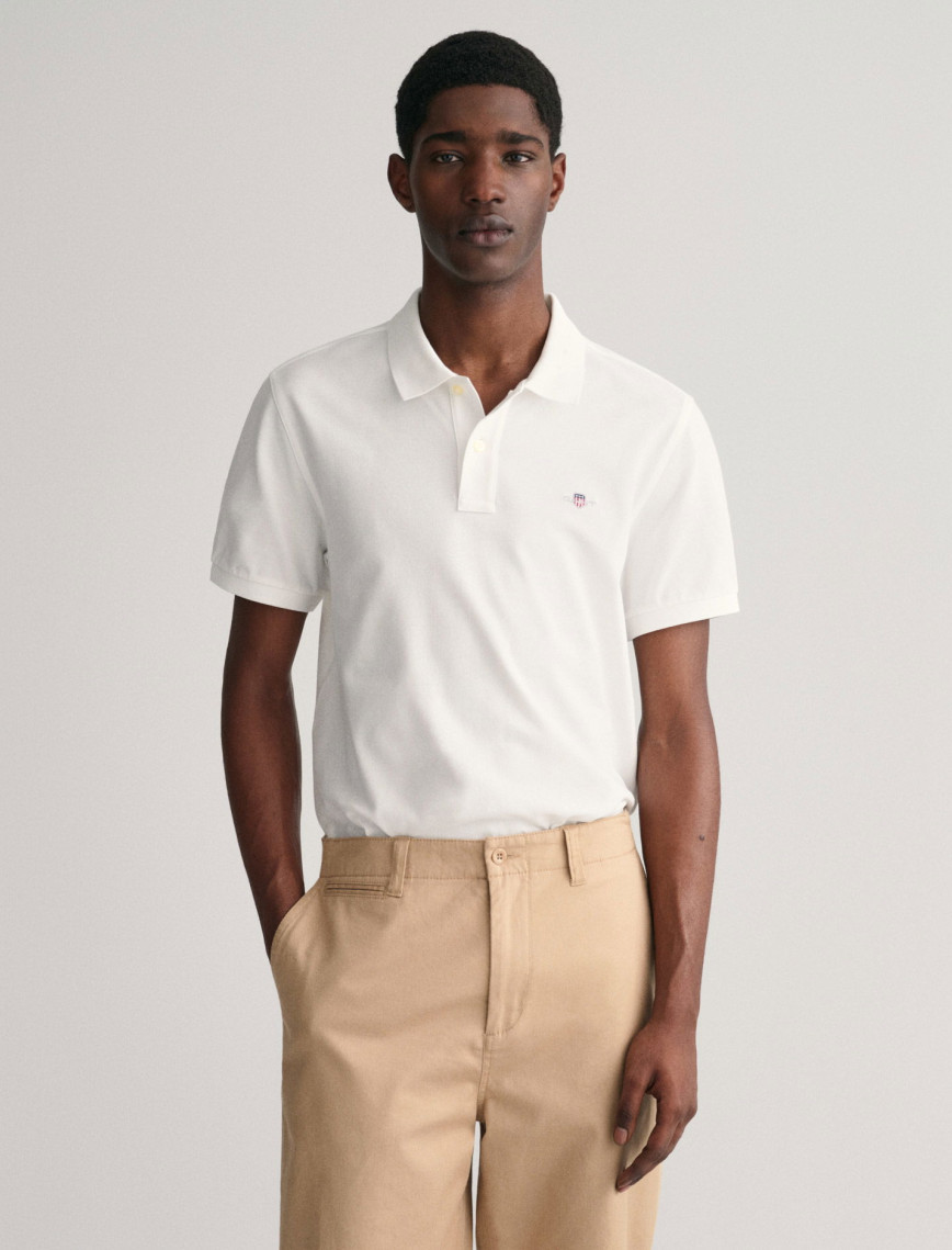 GANT Erkek Beyaz Regular Fit Polo GANT Erkek Beyaz Regular Fit Polo