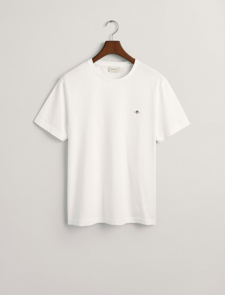 GANT Erkek Beyaz Regular Fit Bisiklet Yaka T-Shirt GANT Erkek Beyaz Regular Fit Bisiklet Yaka T-Shirt