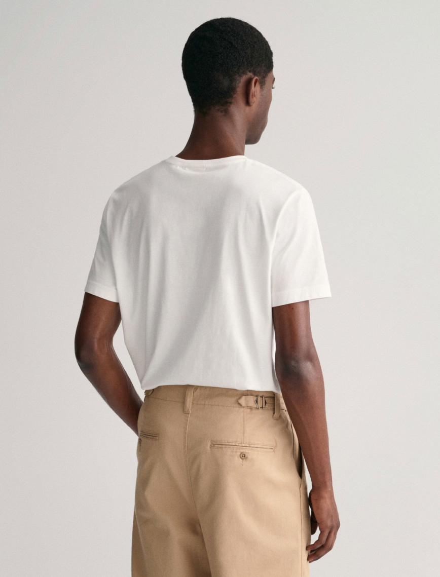 GANT Erkek Beyaz Regular Fit Bisiklet Yaka T-Shirt GANT Erkek Beyaz Regular Fit Bisiklet Yaka T-Shirt