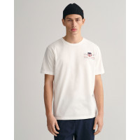GANT Erkek Beyaz Regular Fit Bisiklet Yaka Logolu T-shirt