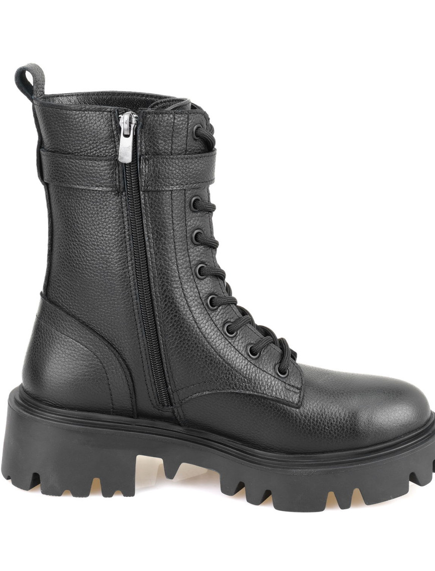 Kadın Siyah Fermuarlı Deri Bot Kadın Siyah Fermuarlı Deri Bot