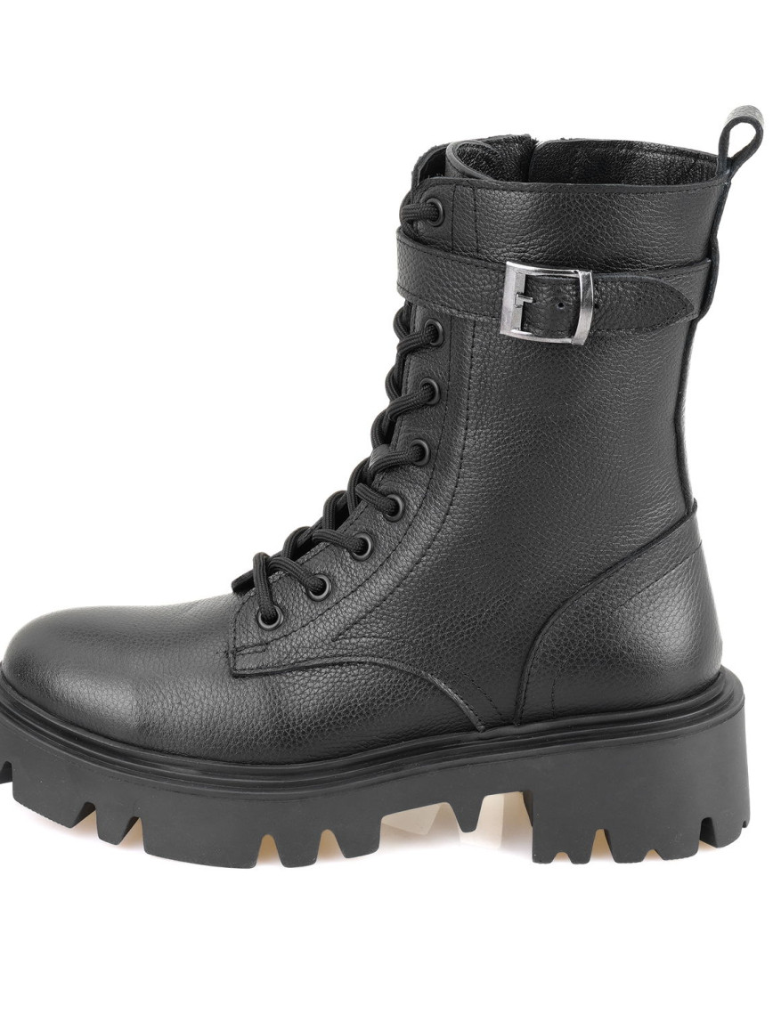 Kadın Siyah Fermuarlı Deri Bot Kadın Siyah Fermuarlı Deri Bot