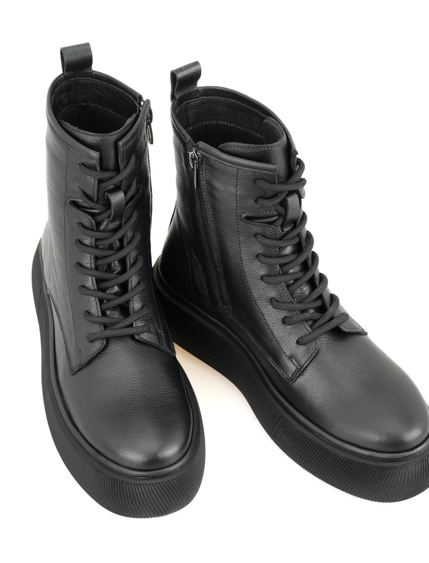 Juno Siyah Kadın Fermuarlı Deri Bot Juno Siyah Kadın Fermuarlı Deri Bot