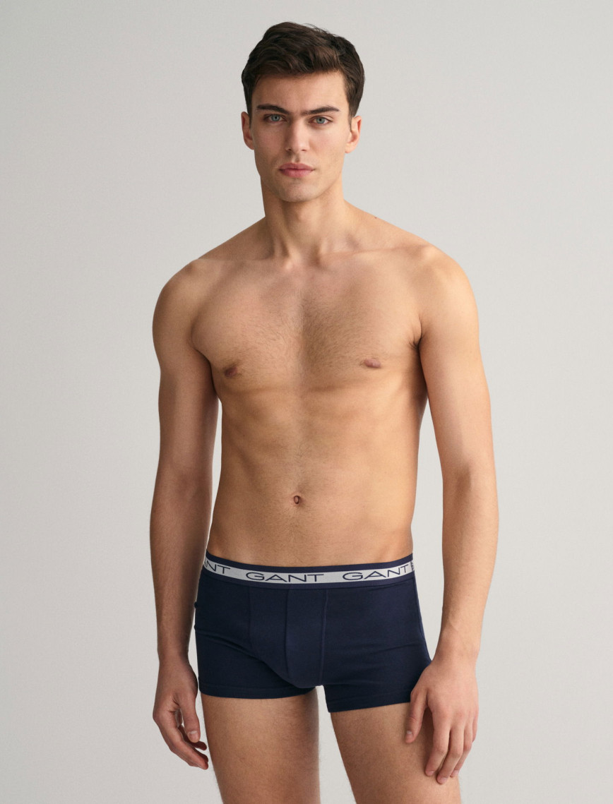 GANT Erkek Lacivert Slim Fit Logolu 3'lü Boxer GANT Erkek Lacivert Slim Fit Logolu 3'lü Boxer